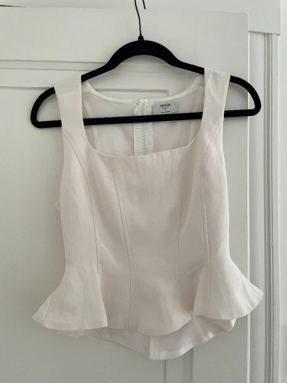 Aritzia Rhodora Bustier Crepette™ Light Birch NWOT